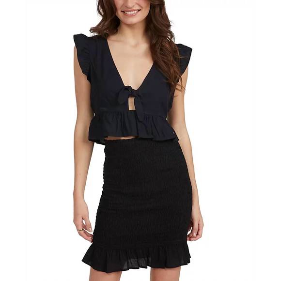 NEW ROXY tell me skirt in anthracite - Picture 1 of 4